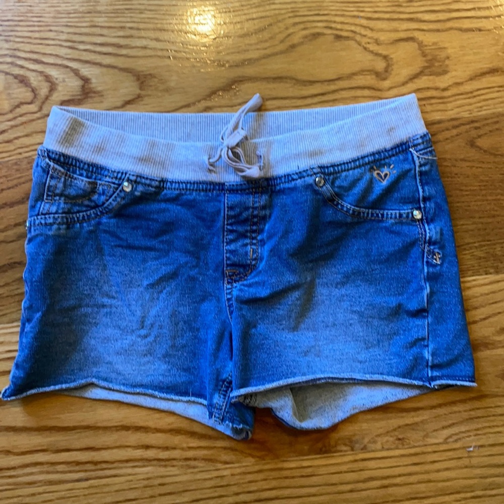 Justice denim look jersey knit shorts size 12 1/2 plus